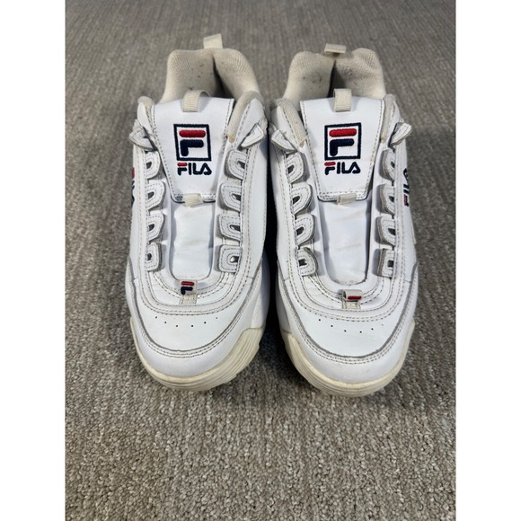 Fila Disruptor II Women's White Leather Chunky Platform Sneakers Size 8 - Picture 2 of 10